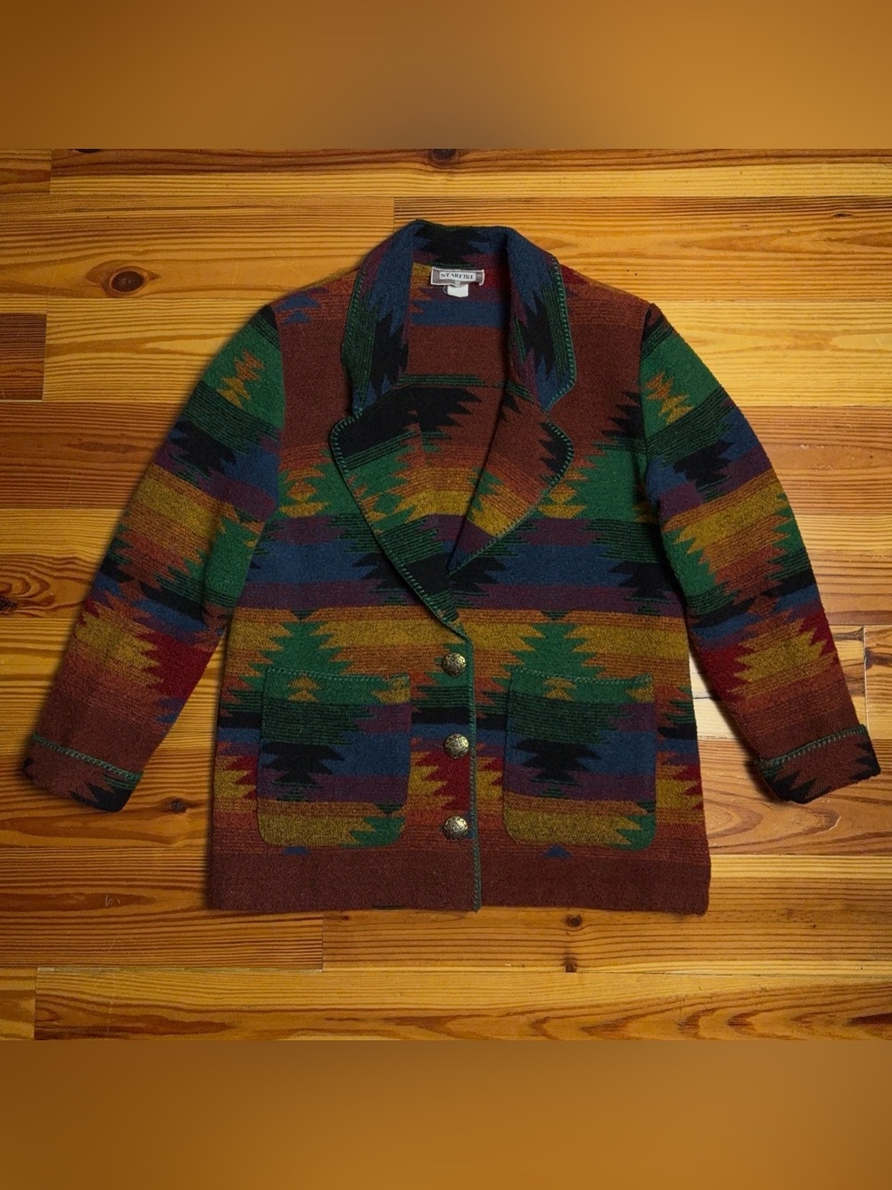 Vintage Pendleton Style Wool Blanket Coat Women’s Large Southwest